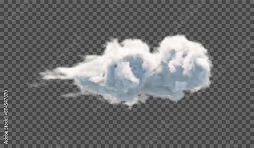 Transparent special effect stands out with fog or smoke. White cloud vector, fog or smog