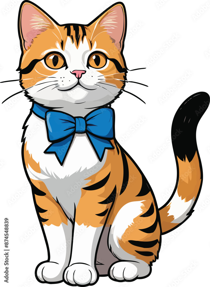 Obraz premium Graceful Aegean cat vector and Illustration