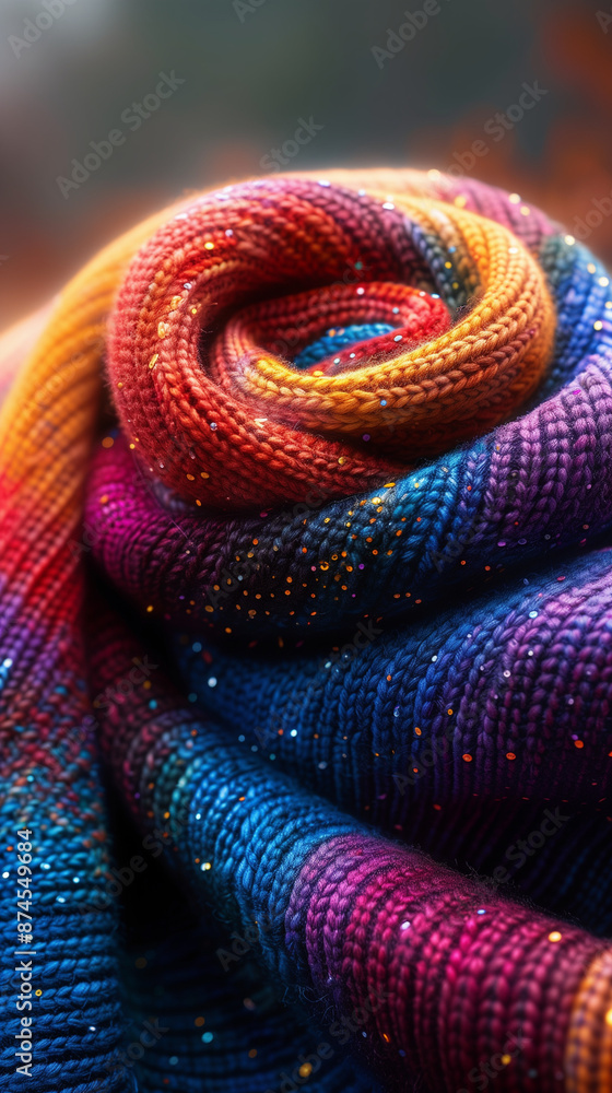 Close-up of colorful braided yarn texture. Close-up of colorful braided yarn texture.