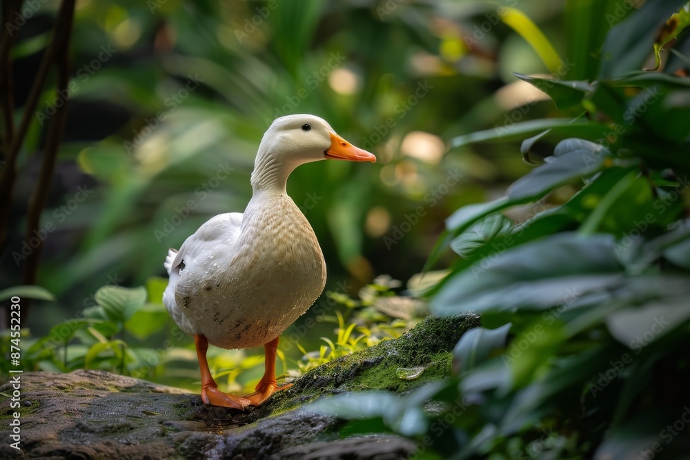 Obraz premium Pekin Duck, Macro,Left side view
