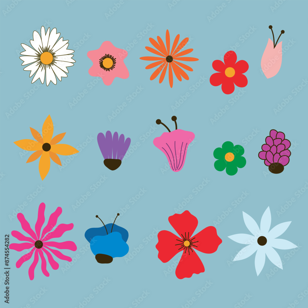 Set of flower elements. Wedding concept - flowers. Vector arrangements for greeting card or invitation design. Set of flower elements. Wedding concept - flowers. Vector arrangements for greeting card or invitation design.
