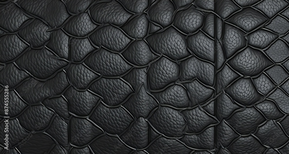 Fototapeta premium Black leather texture background.