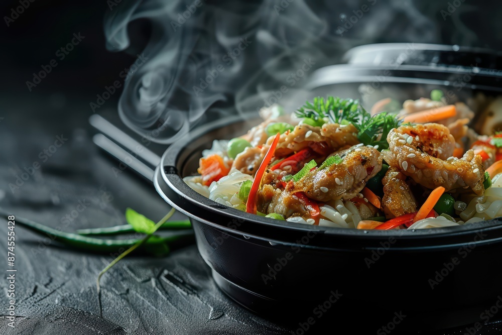 A hightech food delivery service offers enchanted Asian meals that stay perfectly hot or cold through magical preservation A hightech food delivery service offers enchanted Asian meals that stay perfectly hot or cold through magical preservation