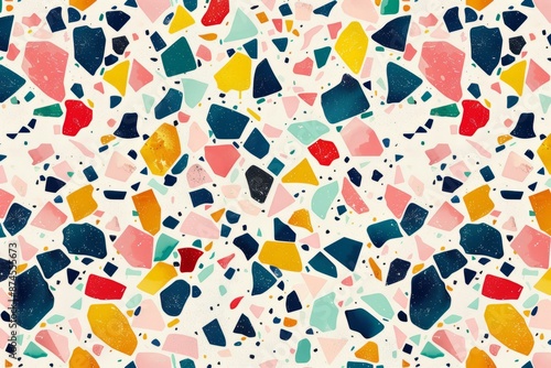 Colorful terrazzo seamless pattern background