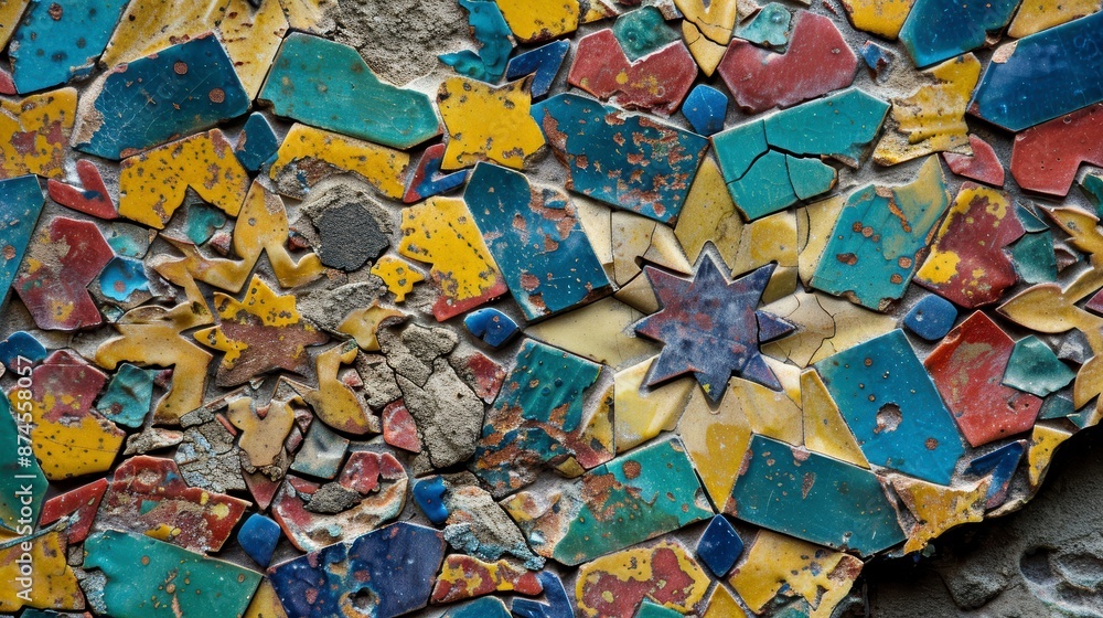 A close-up of a encaustic tile A close-up of a encaustic tile