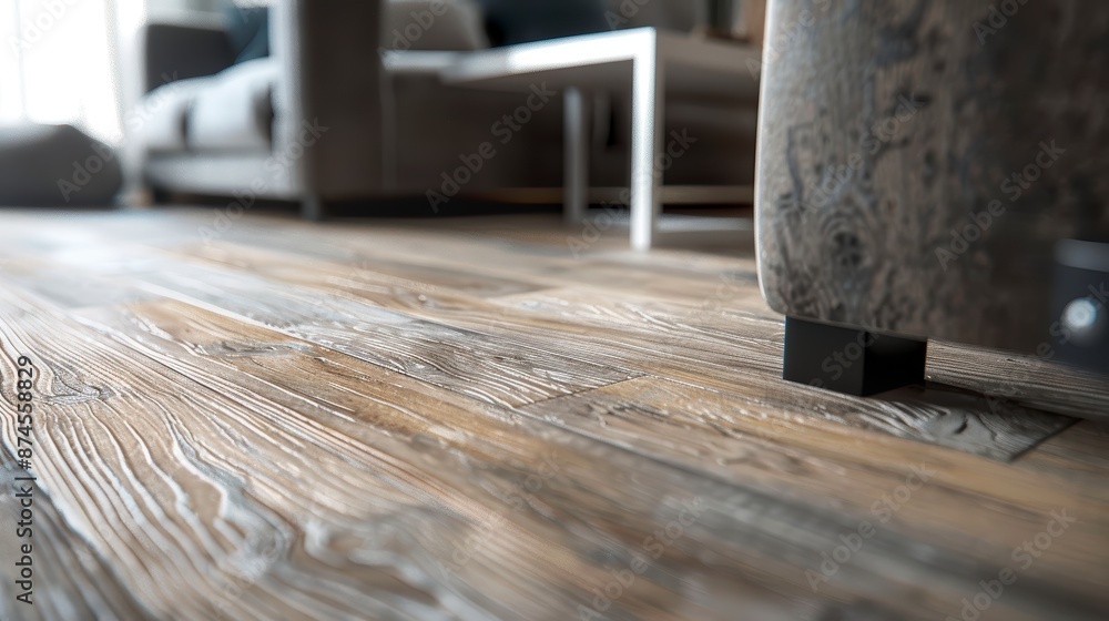 A close-up of a porcelain tile with a wood grain texture A close-up of a porcelain tile with a wood grain texture