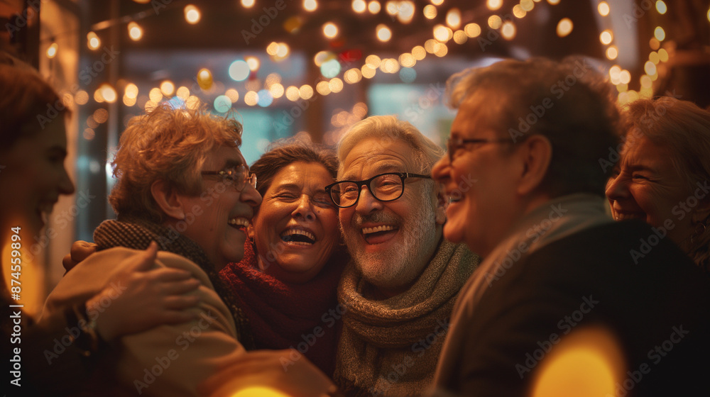 Happy elderly people at a reunion. Happy elderly people at a reunion.