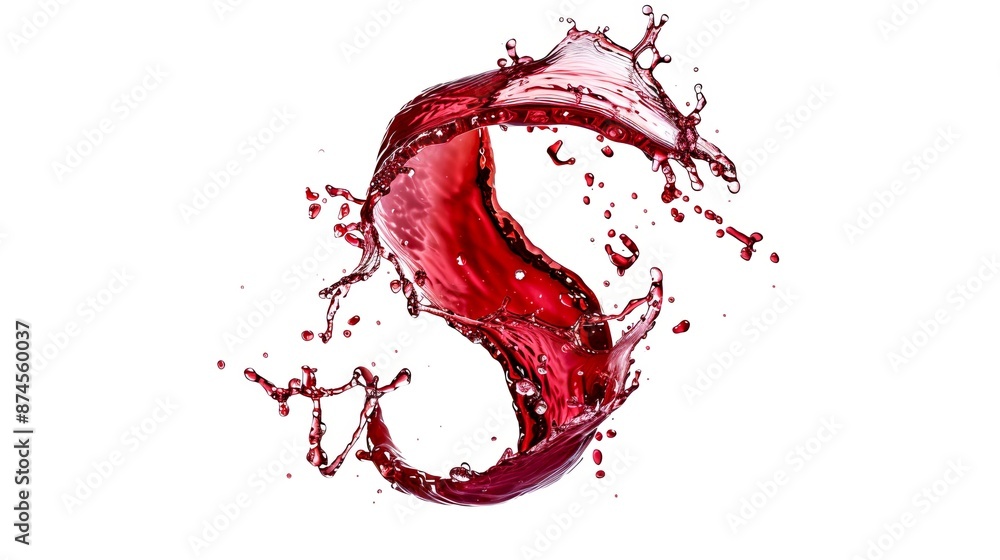 Artistic red liquid splash forming the letter S on white background. Modern and abstract design featuring fluid motion. Perfect for creative concepts, advertising, and marketing visuals. AI Artistic red liquid splash forming the letter S on white background. Modern and abstract design featuring fluid motion. Perfect for creative concepts, advertising, and marketing visuals. AI