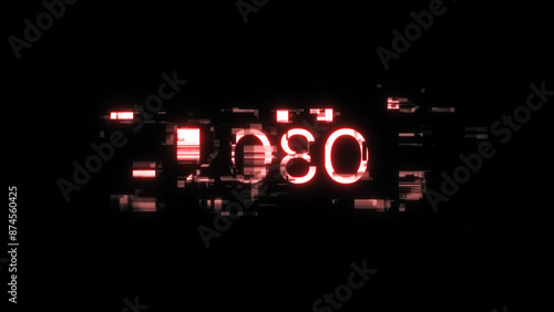 3D rendering 2080 text with screen effects of technological glitches