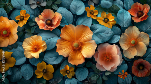 Wallpaper Mural beautiful fantasy vintage wallpaper botanical flower gold loeaf bunch,vintage motif for floral print digital background  Torontodigital.ca