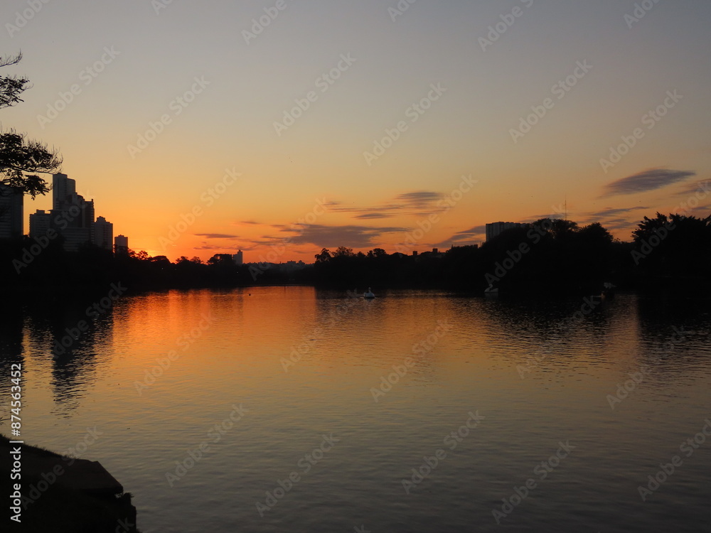 Obraz premium sunset over the river