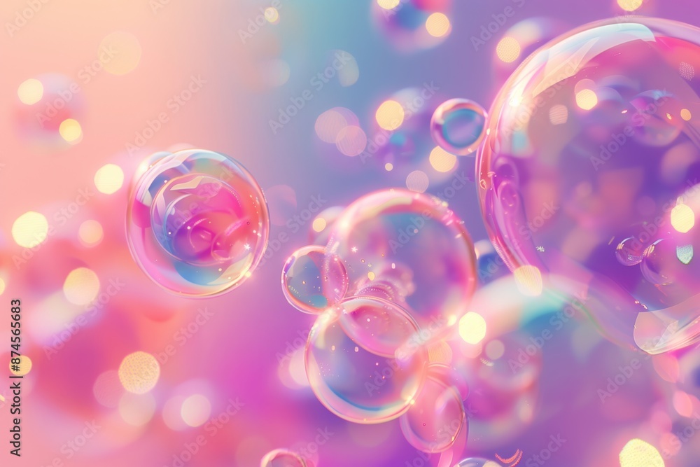 Bubbles on Pink Pastel Background. Bubbles on Pink Pastel Background.
