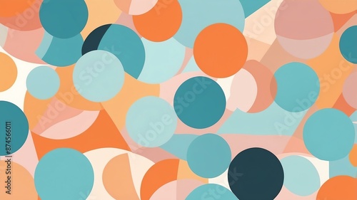abstract color palette wallpaper with tangerine aqua a background