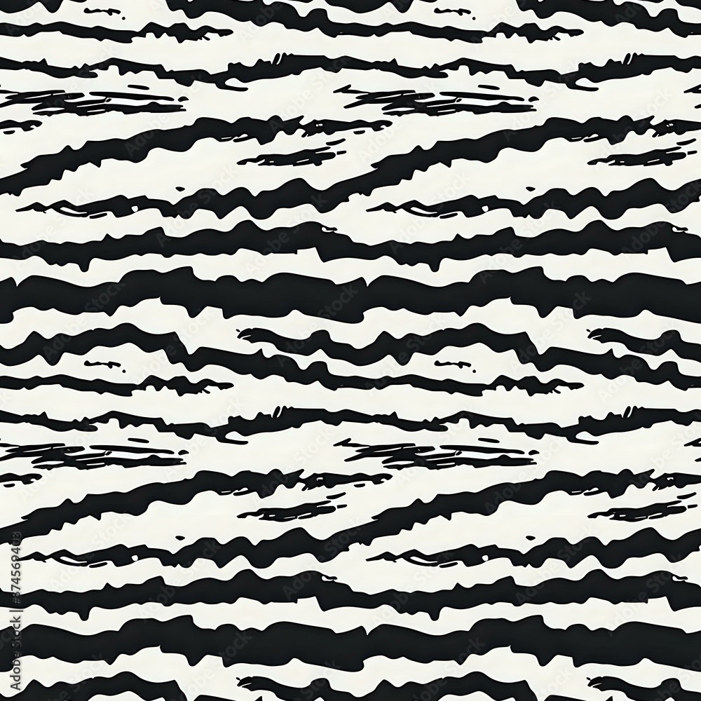 Modern Black and White Organic Shape Pattern Modern Black and White Organic Shape Pattern