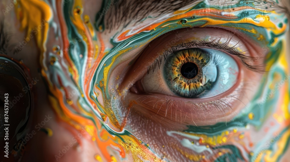 Fototapeta premium close up of a person with a painted eye