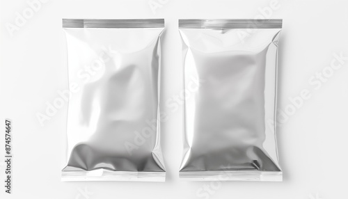 food package container with silver foil plastic bag
