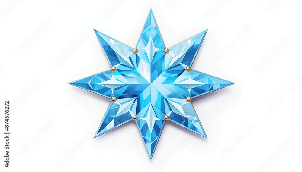sparkling cubic blue star on white background sparkling cubic blue star on white background