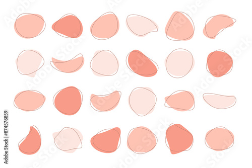 Abstract organic blob shape elements. Liquid basic amoeba blob shapes. Colorful stains geometric vector illustration isolated on white background photo