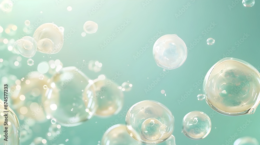 Floating Bubbles in a Serene Green and Blue Wallpaper Design Floating Bubbles in a Serene Green and Blue Wallpaper Design