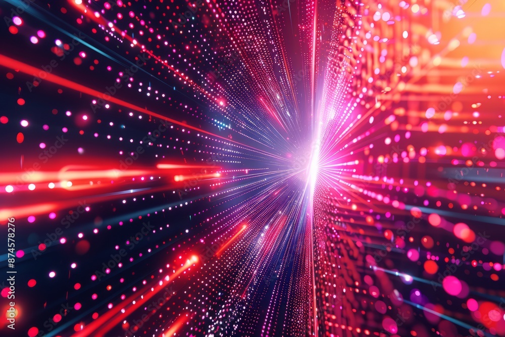 Dots and lines penetrate upward through particle trajectory network technology and speed sense background stock illustration Dots and lines penetrate upward through particle trajectory network technology and speed sense background stock illustration