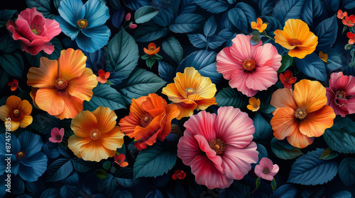 Wallpaper Mural beautiful fantasy vintage wallpaper Colorful pretty disco retro vibes botanical flower bunch,vintage motif for floral print digital background  Torontodigital.ca