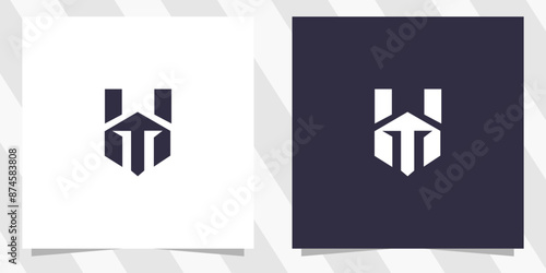 letter hm mh logo design vector