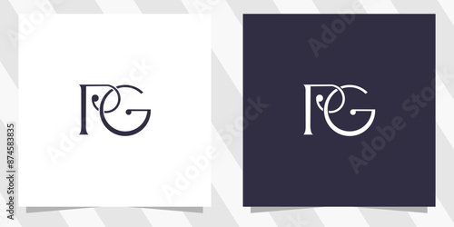 letter pg gp logo design vector