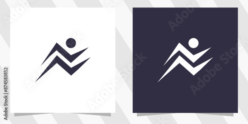 letter n with run logo design