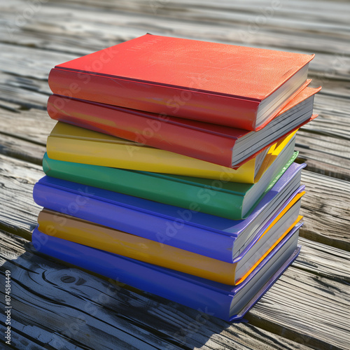 Wallpaper Mural Drawing of a stack of multicolored school notebooks. Torontodigital.ca