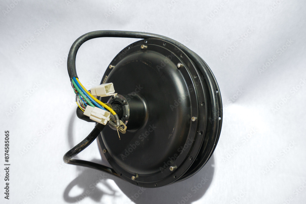 Powerful direct drive rear motor for electric bike with dual hall sensor kit isolated on white