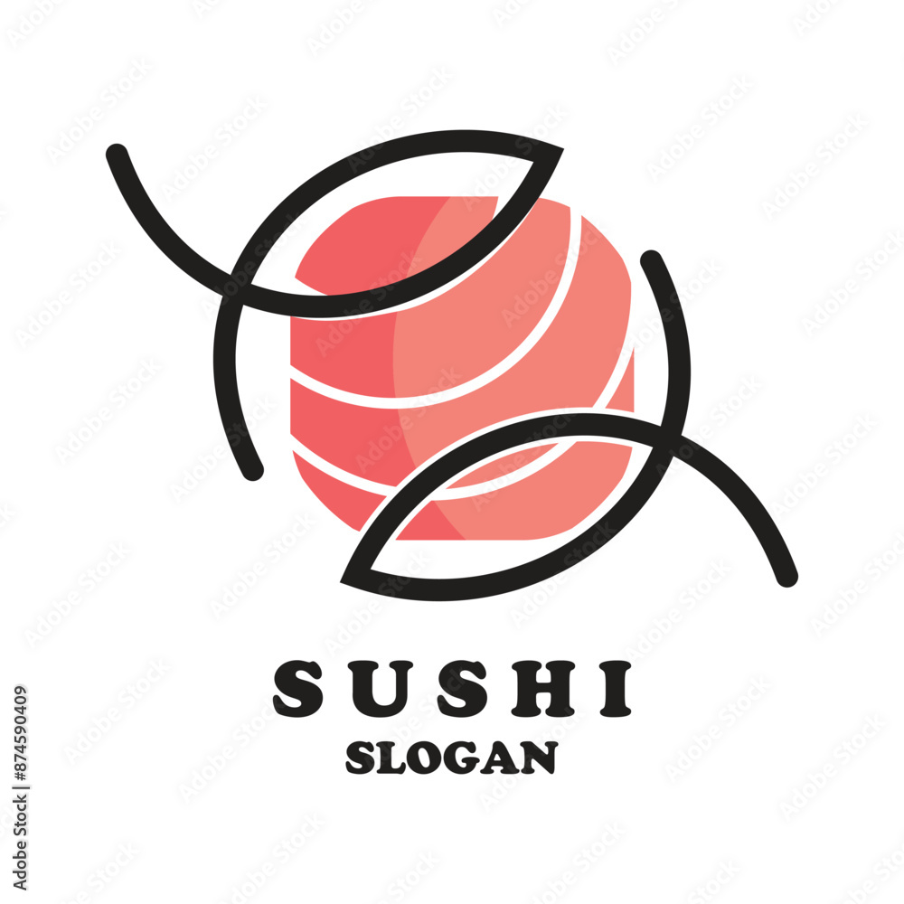 Obraz premium Sushi logo design simple concept Premium Vector