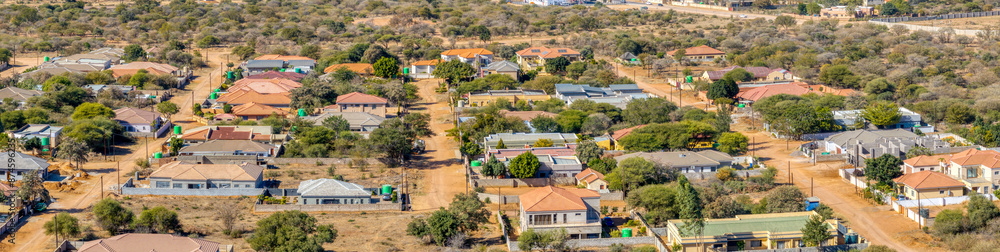 Fototapeta premium aerial Gaborone, new developments in Gaborone North neighborhood
