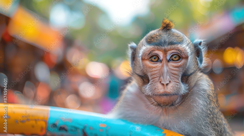 Monkey staring at the camera with a serious expression. AI. Monkey staring at the camera with a serious expression. AI.
