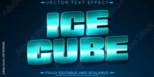 Ice text effect, editable frozen and frosty customizable font style.