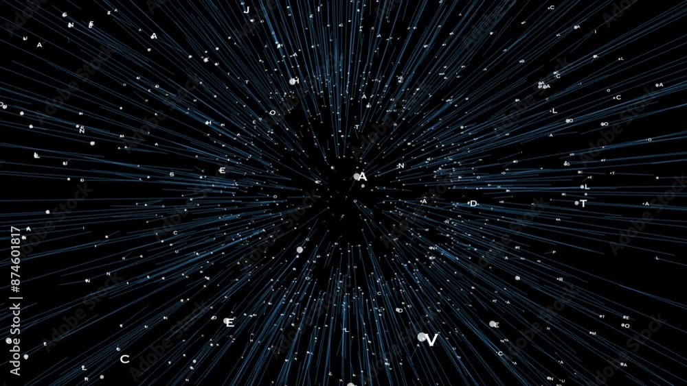 Animation of small particles on a black background Animation of small particles on a black background