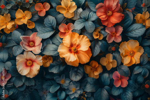 Wallpaper Mural beautiful fantasy vintage wallpaper Colorful pretty disco retro vibes botanical flower bunch,vintage motif for floral print digital background  Torontodigital.ca