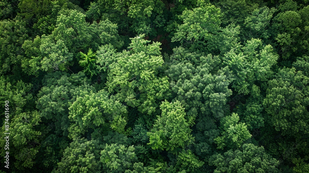 Aerial photography of the forest, showing the extent and density of the vegetation generative ai Aerial photography of the forest, showing the extent and density of the vegetation generative ai