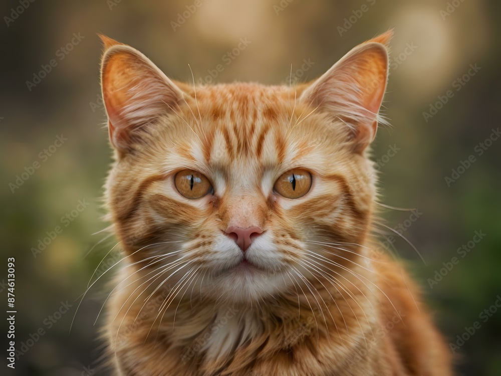 orange cat with blur background, orange cat is sitting and looking orange cat with blur background, orange cat is sitting and looking