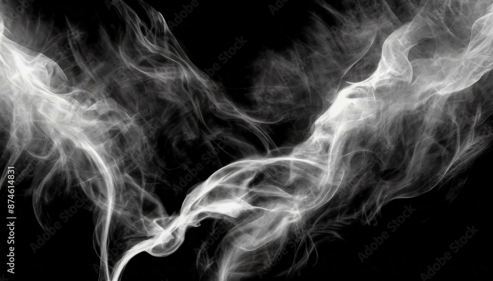 Abstract fog or smoke of white smoke on black background, darkness concept Abstract fog or smoke of white smoke on black background, darkness concept