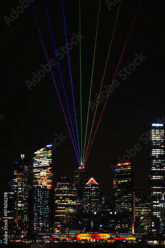 night view of downtown city