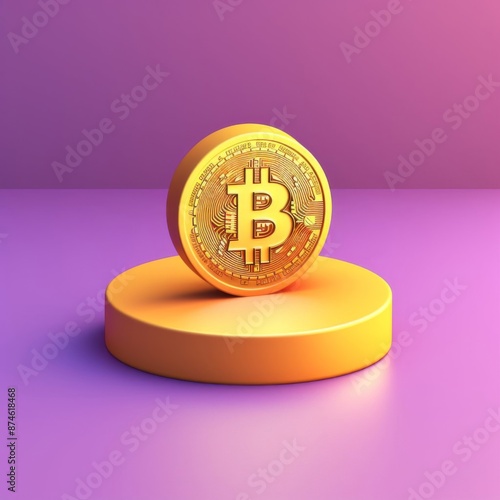 3d rendering of bitcoin coin, money, currency