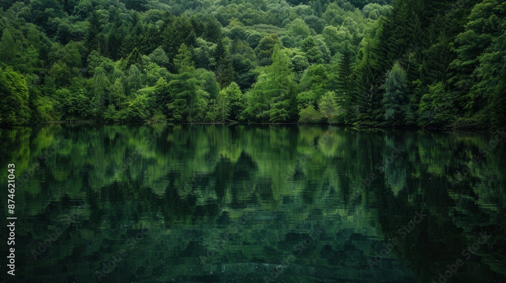 Quiet place surrounded by green trees generative ai