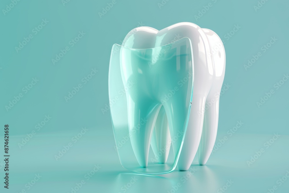 Dental tooth with shield 3d render of tooth protected by barrier in illustration Dental tooth with shield 3d render of tooth protected by barrier in illustration