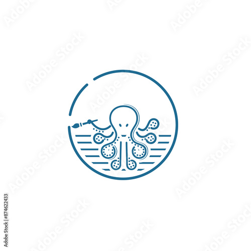 smart octopus vector