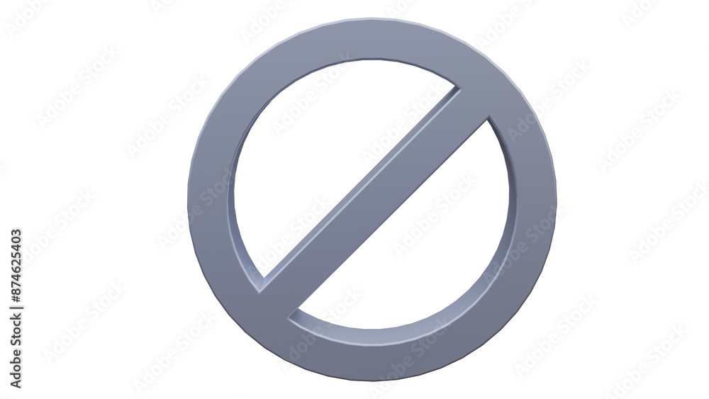 ban symbol 3d render isolated, silver Forbidden icon 3d render isolated, obstacle symbol isolated ban symbol 3d render isolated, silver Forbidden icon 3d render isolated, obstacle symbol isolated