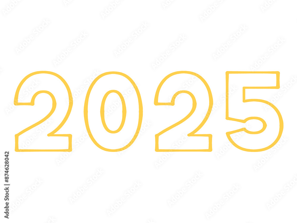 シンプルな2025年の文字イラスト素材 シンプルな2025年の文字イラスト素材
