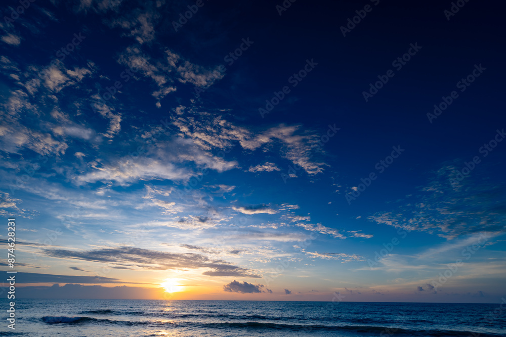 Nature landscape beautiful Light Sunset or sunrise over sea,Colorful clouds dramatic sky seascape,Amazing clouds and waves in sunset sky background Nature landscape beautiful Light Sunset or sunrise over sea,Colorful clouds dramatic sky seascape,Amazing clouds and waves in sunset sky background