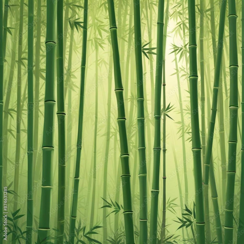 A lush green garden filled entirely with bamboo sways gently in the breeze. The dense canopy of leaves creates a serene, peaceful atmosphere, with sunlight filtering through the tall, graceful stalks. A lush green garden filled entirely with bamboo sways gently in the breeze. The dense canopy of leaves creates a serene, peaceful atmosphere, with sunlight filtering through the tall, graceful stalks.