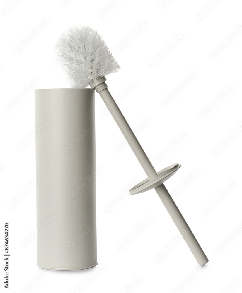 Toilet brush with holder isolated on white Toilet brush with holder isolated on white