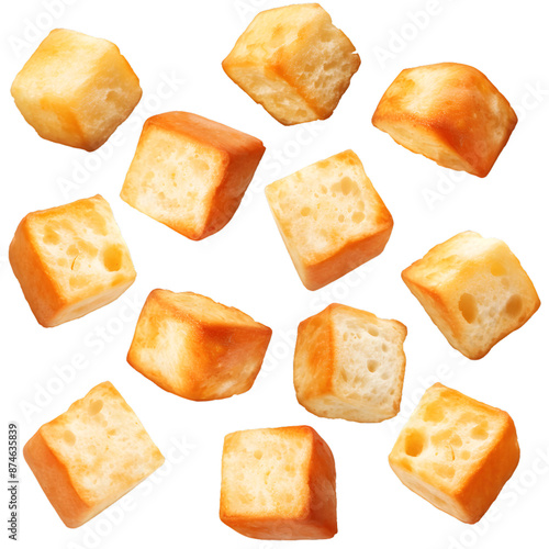 Croutons set, PNG image, isolated white object photo